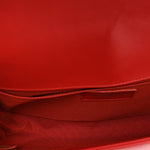 Calfskin Quilted Medium Boy Flap Red
