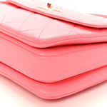 Lambskin Lacquered Quilted Mini Trendy CC Dual Handle Flap Bag Coral Pink