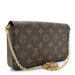 Monogram Pochette Felicie Chain Wallet Fuchsia