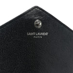 Sheepskin Tri-Quilt Monogram Envelope Chain Wallet Black