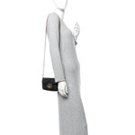 Calfskin Matelasse Super Mini GG Marmont Shoulder Bag Black