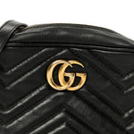 Calfskin Matelasse Mini GG Marmont Chain Shoulder Bag Black