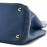 Saffiano Small Galleria Double Zip Tote Cobalto