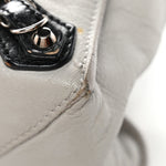 Calfskin Papier Mini A4 Zip Around Tote Grey Black