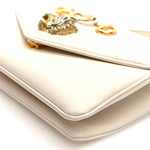 Vitello Palmellato Lux Crystal Medium Rajah Shoulder Bag Mystic White Multicolor