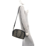 Grained Calfskin Studded Panettone Bowling Bag Black