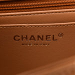 Lambskin Quilted Mini Top Handle Rectangular Flap Dark Beige