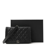 Caviar Quilted Boy Wallet On Chain WOC Black