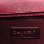Calfskin Quilted Double Stitch New Medium Boy Flap Burgundy