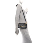 Lambskin Embossed Monogram Pochette Coussin Crossbody Black