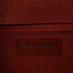 Metallic Caviar Chevron Quilted Medium Boy Flap Orange