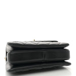 Lambskin Quilted Mini Trendy CC Dual Handle Flap Bag Black