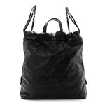 Shiny Calfskin Quilted Chanel 22 Backpack So Black