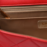 Lambskin Quilted Large Golden Class Flap Red