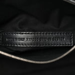 Metallic Crushed Calfskin Quilted Medium Crush Carry All Tote Bag Silver