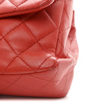 Lambskin Quilted Mini Rectangular Flap Red