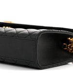Grain De Poudre Textured Mixed Matelasse Triquilt Medium Monogram Satchel Black