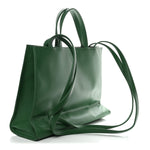 Vegan Leather Medium Shopping Bag Greenscreen