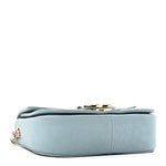 Grained Calfskin Quilted Small Cuba Top Handle Flap Blue