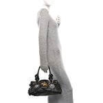 Crinkled Patent Medium Paddington Satchel Black