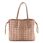 Metallic Visetos Medium Liz Reversible Shopper Tote Champagne Gold