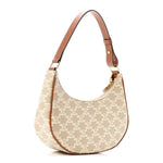 Canvas Calfskin Ava Triomphe Shoulder Bag Grege