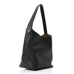 Grained Calfskin Low Key Hobo PM Black