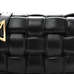 Nappa Maxi Intreccio Padded Cassette Crossbody Bag Black