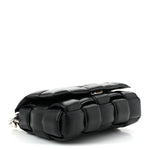 Lambskin Maxi Intreccio Padded Chain Cassette Crossbody Bag Black