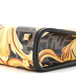 X VERSACE Vitello King Catalan Mirror Plexiglass Fendace FF Baroque Logo Mini Fendi Sunshine Shopper Tote Black Gold