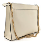 New Sakai Calfskin Lux Dahlia Chain Shoulder Bag Mystic White