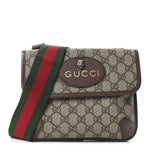 GG Supreme Monogram Web Small Neo Vintage Double Flap Messenger Bag Beige New Acero