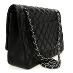 Lambskin Quilted Maxi Double Flap Black