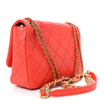 Caviar Quilted CC Melody Single Flap Orange