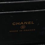 Lambskin Quilted Small Top Handle Vanity Case With Chain Black