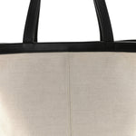 Canvas Mix Nappa Intrecciato Medium Flip Flap Tote Natural Fondant