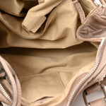 Metallic Calfskin Medium Paddington Satchel Taupe