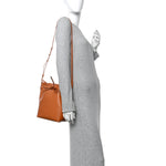 Vegetable Tanned Calfskin Mini Bucket Bag Cammello Rosa