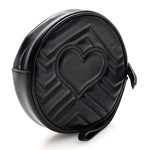 Calfskin Matelasse GG Marmont Round Wrist Wallet Black