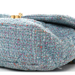 Tweed Quilted Large Chanel 19 Flap Blue Multicolor