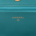 Caviar Quilted Boy Wallet On Chain WOC Light Blue