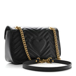 Calfskin Matelasse Small GG Marmont Shoulder Bag Black