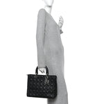 Lambskin Cannage Large Lady Dior Black
