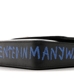 Grained Calfskin Graffiti BB Chain Wallet Black Bleu Violet