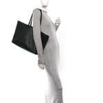 Calfskin Large Shopping Tote Black