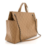 Calfskin Stitched CC Pocket Tote Beige