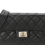 Glazed Calfskin Quilted 2.55 Reissue Flap Belt Bag Clutch 85 34 Black