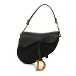 Grained Calfskin Saddle Bag Black