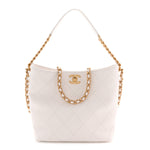 Caviar Quilted Hobo White