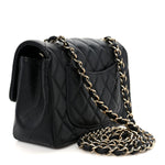Lambskin Quilted Mini Rectangular Flap Black